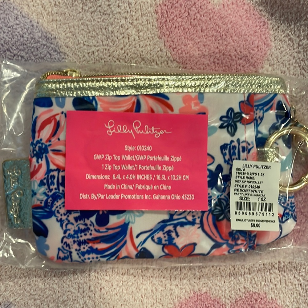 Lilly Pulitzer GWP Party Like a Lobstar Zip Top Wallet